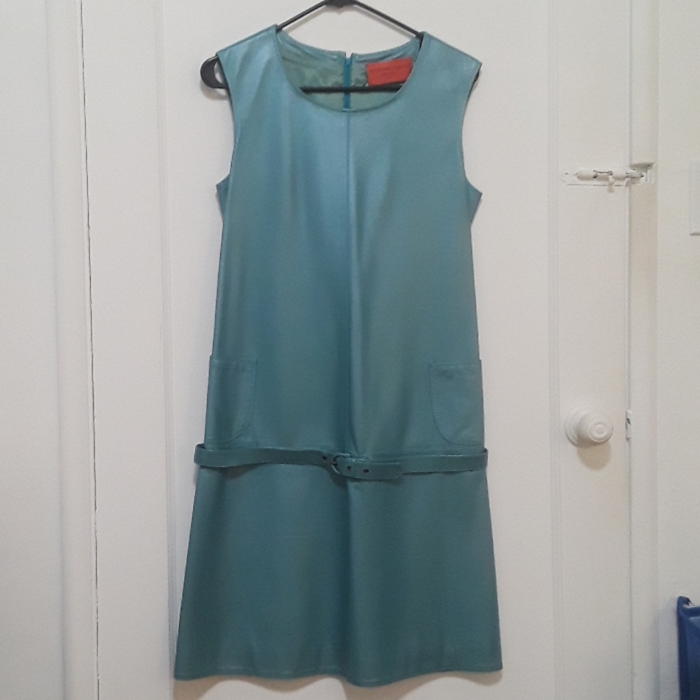 Emanuel Ungaro lambskin dress 60s mod style.